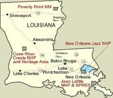 Major Cities/National Parks & Capital - Louisiana